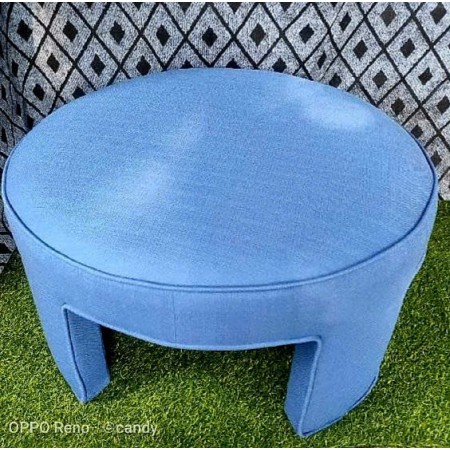HY09-32 : Bàn Sofa, Ottoman Hình Tròn - Xanh Dương